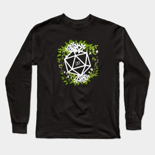 Floral D20 Dice for Plant Lovers Long Sleeve T-Shirt